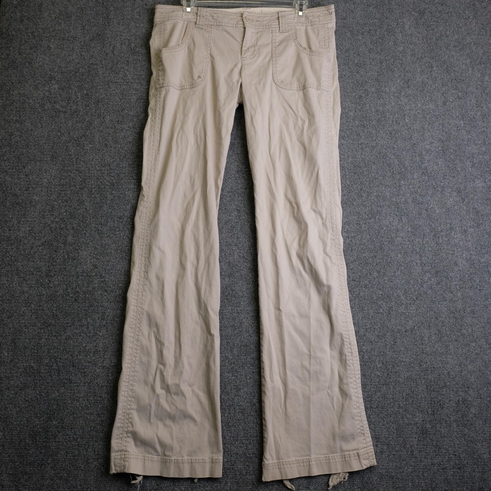 Hollister Pants Womens 14 Beige Cotton Twill Khakis Y2K Low Rise Bootcut Casual